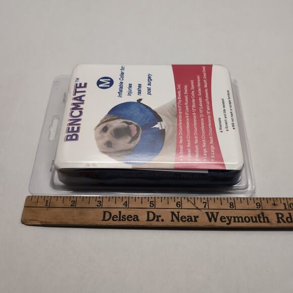 Bencmate Protective Inflatable Collar for Dogs and Cats Medium Blue Post Surgery - Picture 7 of 7
